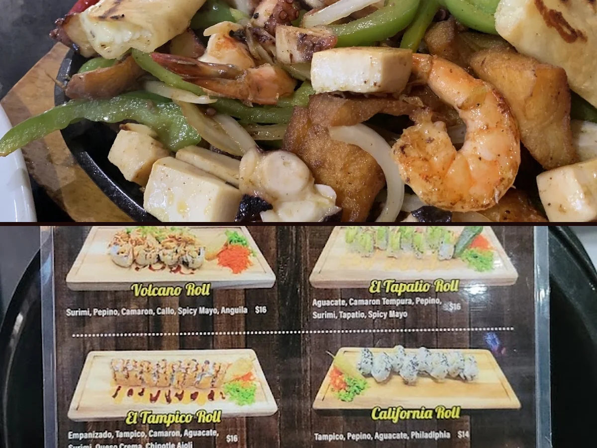 Fresh seafood entrées in a lively dining room.