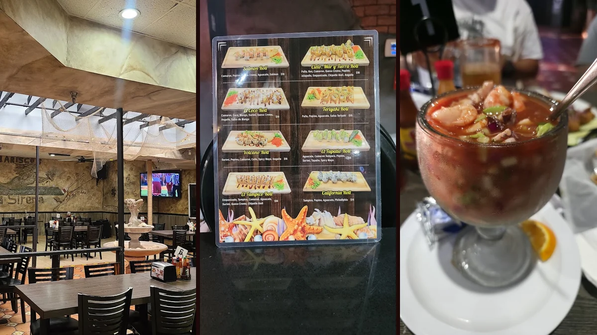 Fresh seafood entrées in a lively dining room.